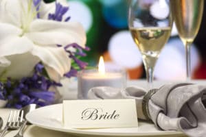 bride's place setting with place card