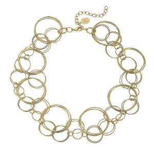 Two Strand Gold Ring Necklace