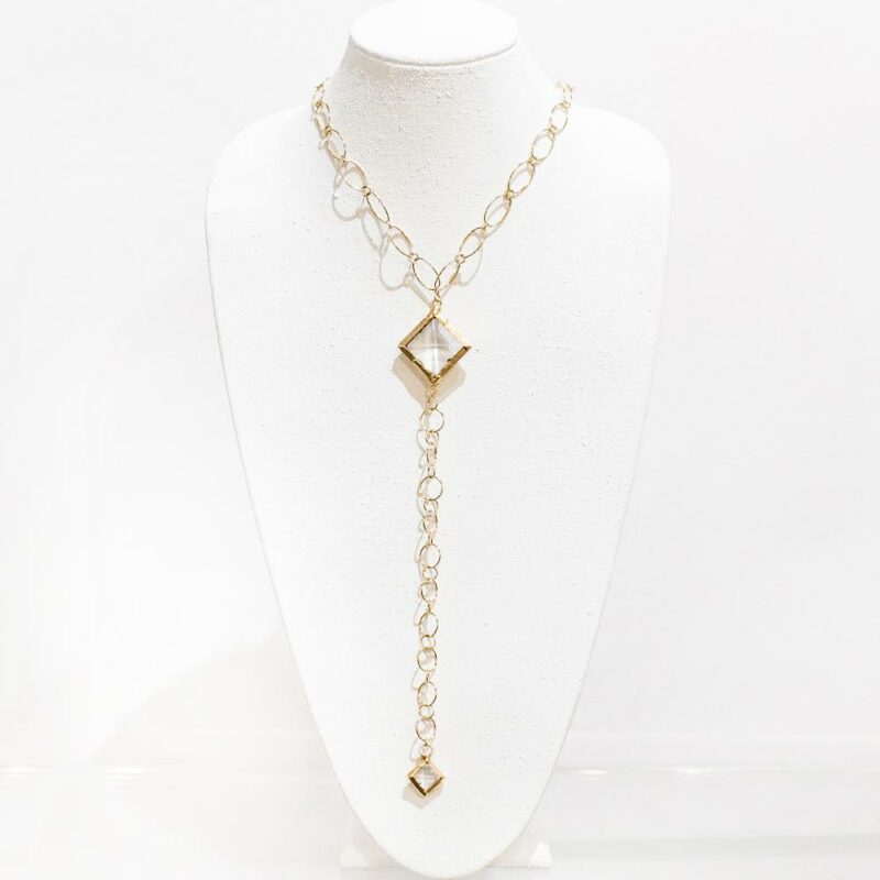 Crystal Drop Gold Necklace