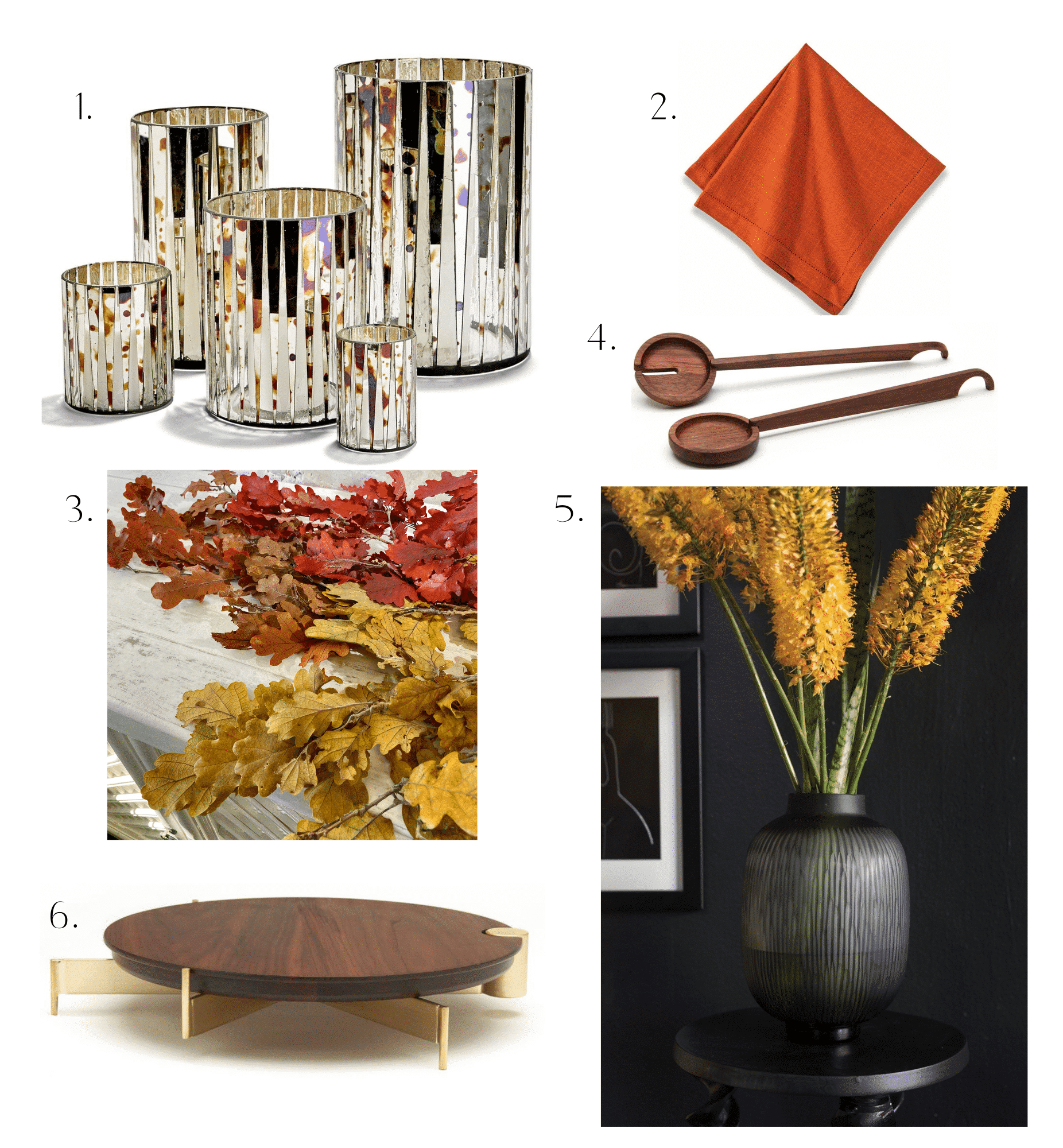 infographic featuring six must have items for fall home decor