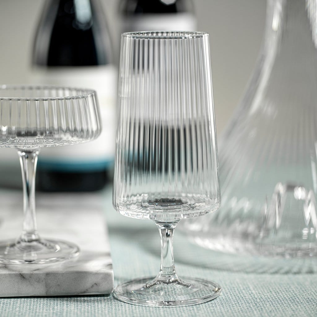 Fluted Textured Glass | Set of 12 | Living Beautifully