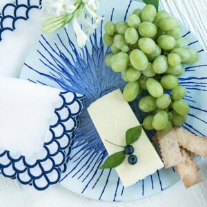 Blue Peacock Linen Napkin | Set of 4 - Image 2