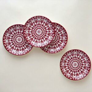 Red Casablanca Canapé Plate | Set of 4 - Image 2