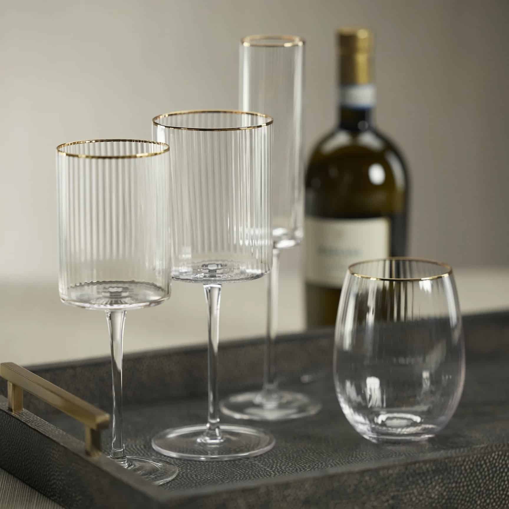 Fluted Wine Glass | Set of 4 | Living Beautifully