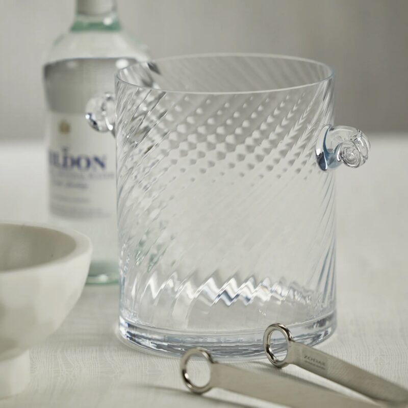 Ice Bucket Swirl glaas with glass curled handles