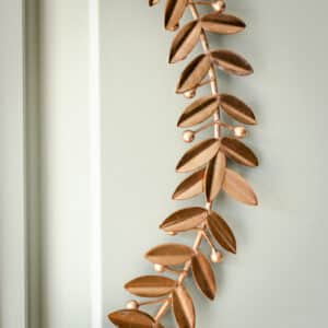 Metal Leaf & Berry Wreath | Gold - Image 2