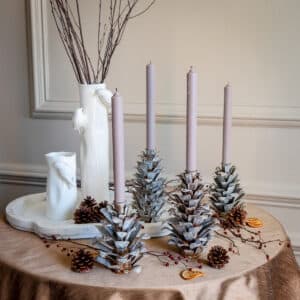 Metal Pinecone Candleholder | Low - Image 2