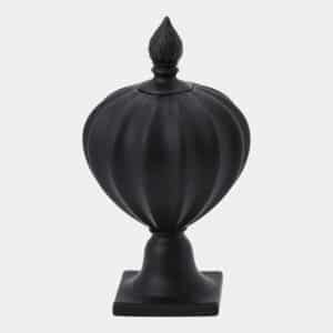 Fluted Matte Black Ceramic Footed Urn