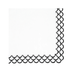 Black Peacock Linen Napkin | Set of 4